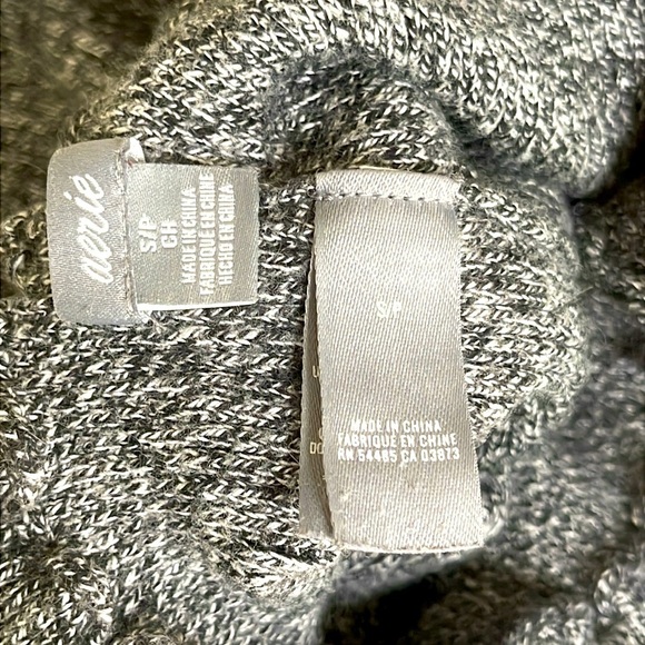 Aerie Gray Textured Sweater Fold Top Leggings Tights Size S - Picture 5 of 5